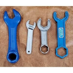 Building Construction Pretend Play Tool Set 4 Wrenches Non-adjustable
